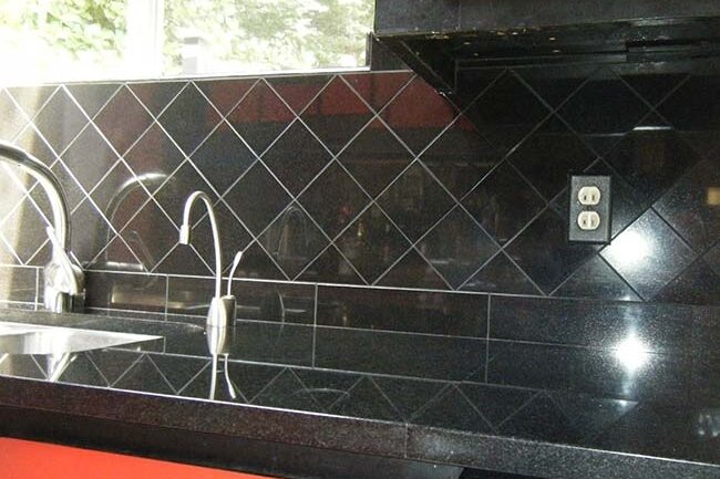 Kitchen counter backsplash completed project in Kingwood photo