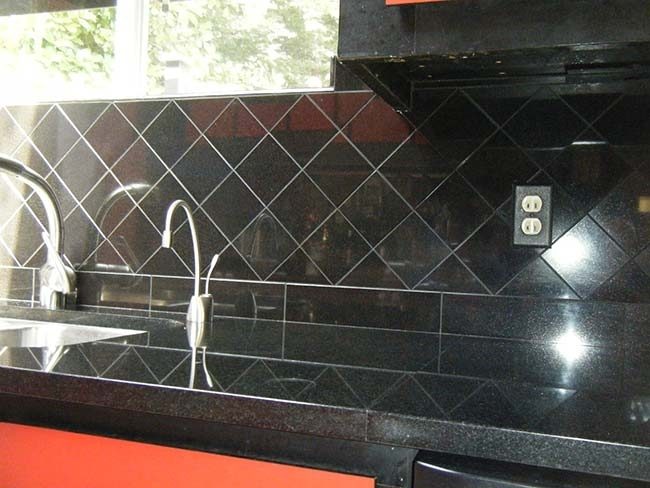 Kitchen counter backsplash completed project in Kingwood photo