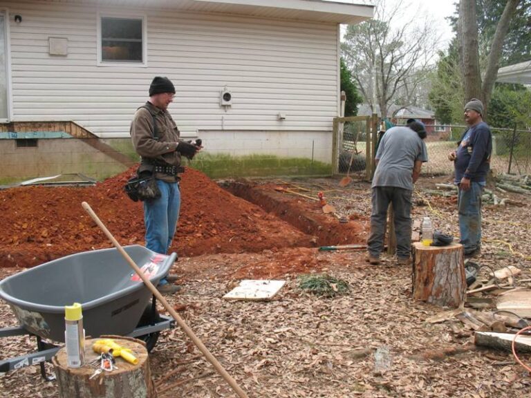Deck project Humble TX underway clearing the land crew photo